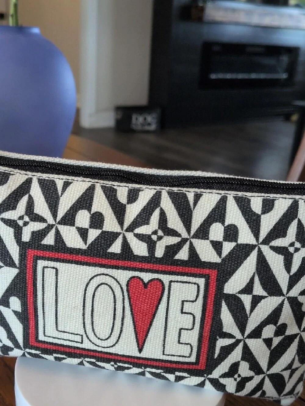 Brighton LOVE Zip Pouch with Black & White Pattern